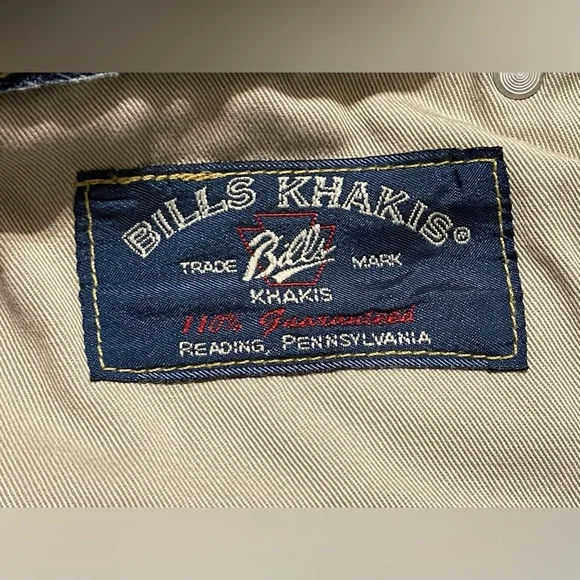 Vintage Bills Khakis Jeans Mens 34x30 Blue Denim Distressed Hem Straight Y2K - Picture 9 of 10